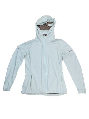 Adidas Light Blue Hooded Athletic Jacket Small Zip Up Windbreaker